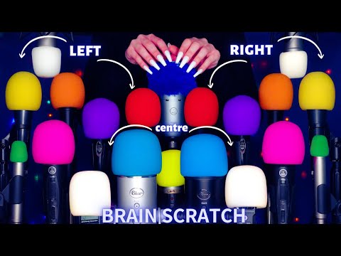 ASMR Mic Scratching - Brain Scratching with 20 MICS! 😮🎤 No Talking for Sleep with Long Nails -1 HOUR
