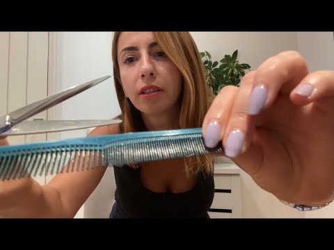 ASMR HAIRCUT by real hairdresser | scissors, whisper, head scratch and more