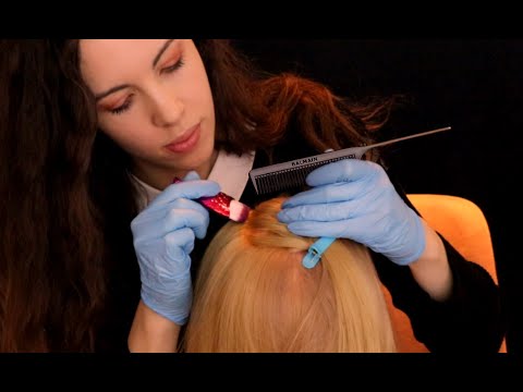 Doll Head Scalp Treatment ASMR - Gloves, Scalp Scratching, Sectioning, Hair Brushing ...