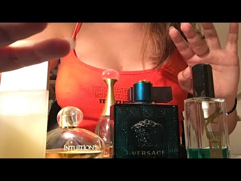 ASMR Tapping on perfumes * Relaxing glass sounds*