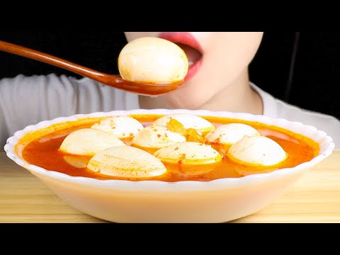 ASMR Soft Boiled Eggs Malatang | Spicy Mala Hot Pot | Eating Sounds Mukbang