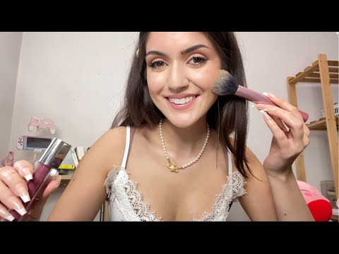 ASMR Doing My Makeup | ✨clean✨ girl makeup | whispering & tapping
