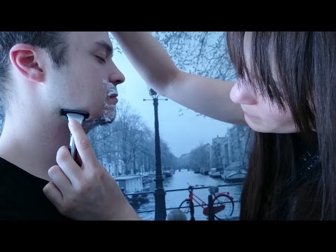 ~Remake~ *ASMR* Man Gets A Wet Shave From A Woman & Face Massage