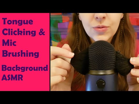 ASMR Tongue Clicking with Mic Brushing - Simple Background ASMR - No Talking