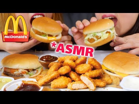 ASMR McDonald's BURGERS and Chicken McNuggets *EATING SOUNDS* MUKBANG