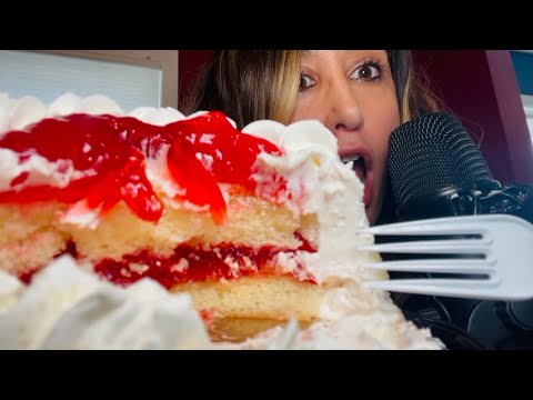 Strawberry Shortcake 🍰 ASMR Eating Sounds