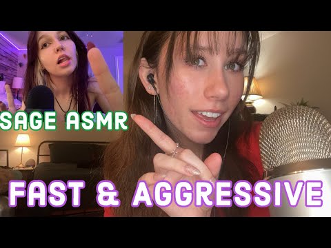 ASMR | Fast & Aggressive Collab W/ @ssageasmrr (Mouth Sounds, Energy Braiding, Mic Brushing, Etc.)