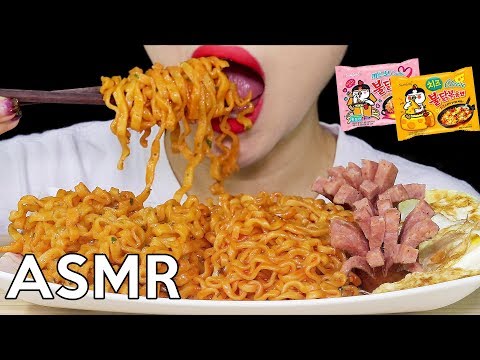 ASMR Samyang Carbo&Cheese Fire Noodles 까르보&치즈 불닭볶음면 리얼사운드 먹방 Eating Sounds (Part2)