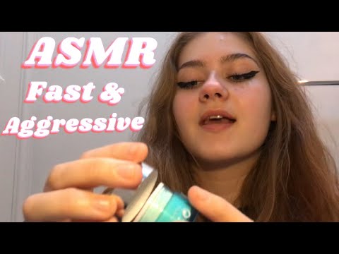 ASMR CHAOTIC tapping + lid sounds + water triggers (fast and aggressive)