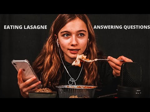 ASMR ANSWERING QUESTIONS WHILE EATING LASAGNE! (dutch)
