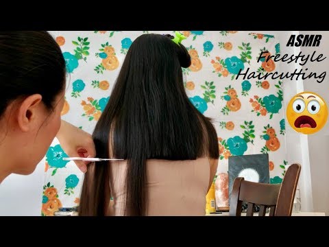ASMR Freestyle Haircut!! Cutting OFF Her Long Hair!! *REAL HAIRCUT* *SHOCKING RESULTS* 💇🏻