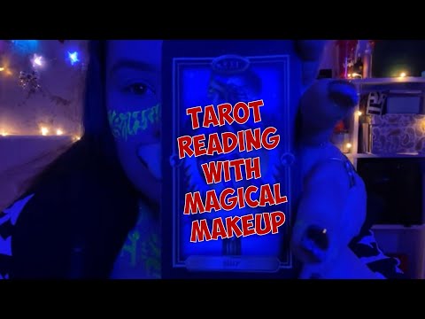 Asmr tarot reading with magical creative makeup 👄