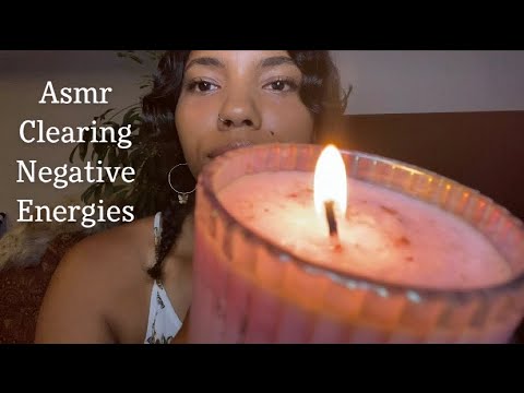 Asmr helping you clear negative energies (affirmations, crystals, maraca shaking, & hand movements)