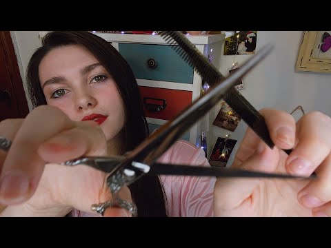 Haircut Roleplay ASMR ✂️ Combing, Brushing, Spray Sounds, Cape Sounds, Typing, Personal Attention ♥️