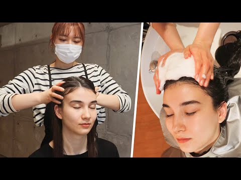 Migraine and Eye strain Healing Head Wash by Japanese Pro  - ASMR