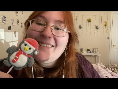 ASMR | Christmas Marshmallow Pop Eating Sounds | Soft Chewy Mouth Sounds