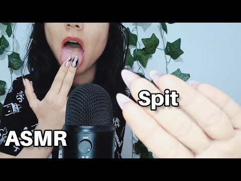asmr ♡ Spit painting and mouth sound | chewing gum | Fast & Aggressive | no talking