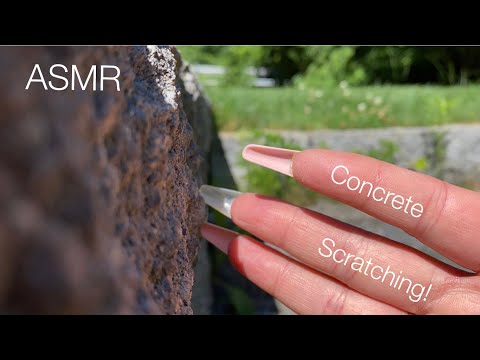 ASMR - Fast concrete scratching, camera tapping & other outdoor sounds 🌱☀️