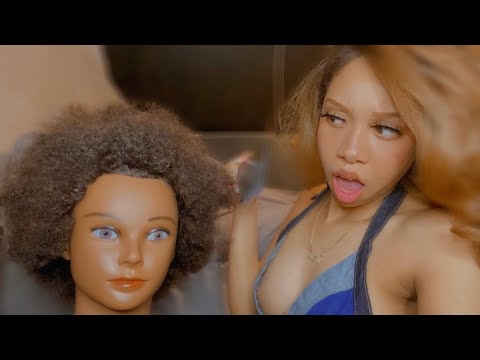 ASMR Black Hair Shop Taking Care Of Your Afro/Kinky Hair (NEW DRAMA )