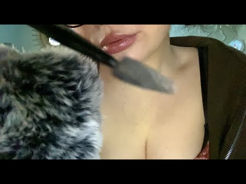 ASMR Doing Your Eyebrows with Intense Mouth Sounds