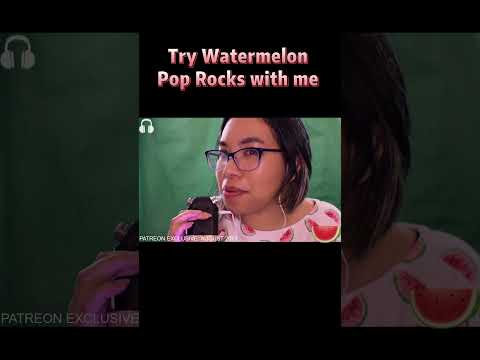 ASMR TRY WATERMELON POP ROCKS WITH ME (Whispering, Mouth Sounds) 🍉✨ #Shorts