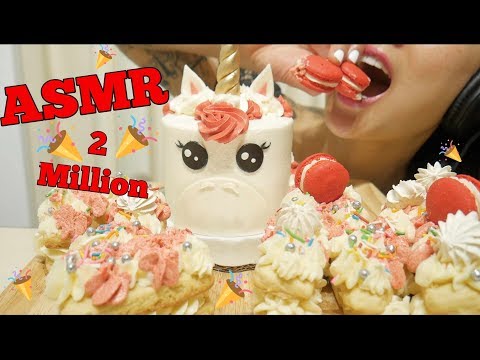 ASMR Unicorn CAKE CELEBRATION (EATING SOUNDS)  *THANK YOU for 2 MILLION | SAS-ASMR