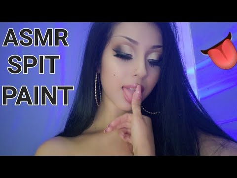 ASMR| Spit painting you 👅 *Up close and personal, super tingly wet mouth sounds*