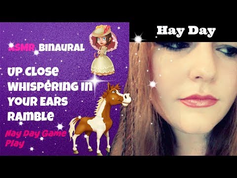 ASMR Ear To Ear Close Up Whispers Playing HayDay.