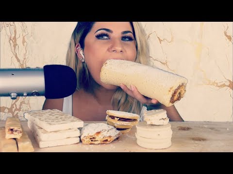 ASMR White Foods (White chocolate, Cake, Candy)