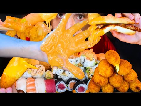 ASMR Eating TOO MUCH CHEESE SAUCE For 3 Hours No Talking  2  ! 치즈  먹방 우두둑 깨무는