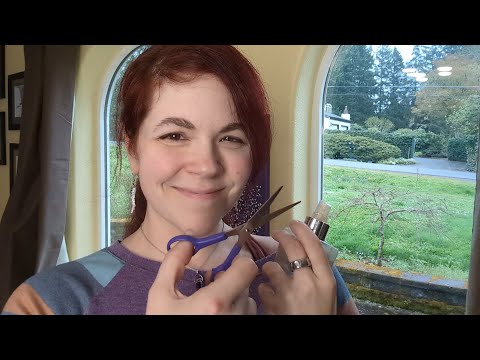 ASMR - Haircut Roleplay - Trim and Style - Scissors, Spray Bottle, Brushing