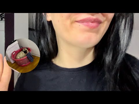 ASMR - Spit painting with tongue piercing, background rain souds and taping you 😴