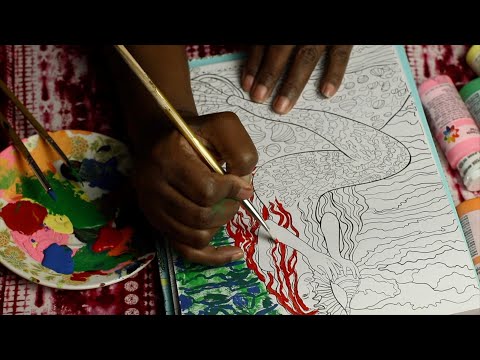 Painting Color In ASMR Chewing Gum Mermaid Out Of Water