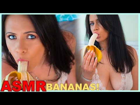 ASMR Beautiful Girl Sucking Banana - Mouth Sounds Kissing