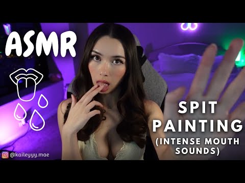 ASMR ♡ Spit Painting (intense mouth sounds)