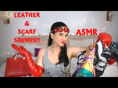 ASMR Leather and Scarf Haul- Several Fabric Sounds!!!