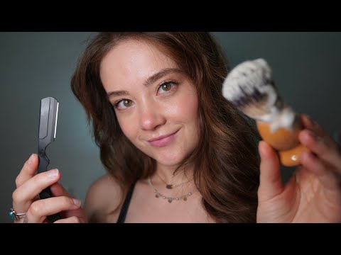 ASMR MEN'S SHAVE & SKINCARE Roleplay! Personal Attention, Whispers, Brushing, Face Touching