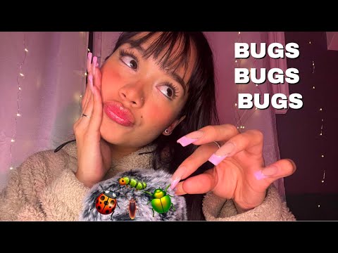 ASMR Bug Searching, Plucking & Eating ~ Fluffy Mic & Mouth Sounds