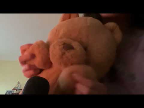 ASMR | teddy bear 🧸 doing mic brushing (w/ his fur)