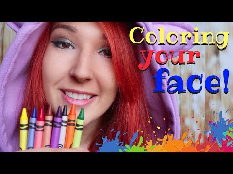 ASMR - COLOR YOUR FACE ~ Personal Attention | Crayons Visual Triggers ~