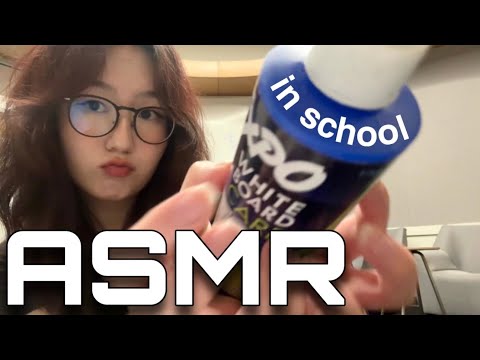 Doing ASMR at SCHOOL & NOT getting caught 😎✌🏻 tapping, scratching, camera & visual triggers
