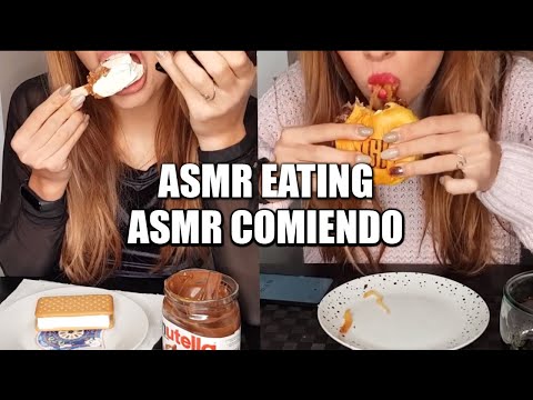 ASMR COMIENDO HAMBURGUESAS + HELADO | EATING SOUNDS ( 식사 )