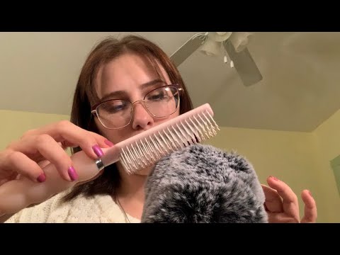 ASMR// mic brushing with random objects// rambling+ personal attention