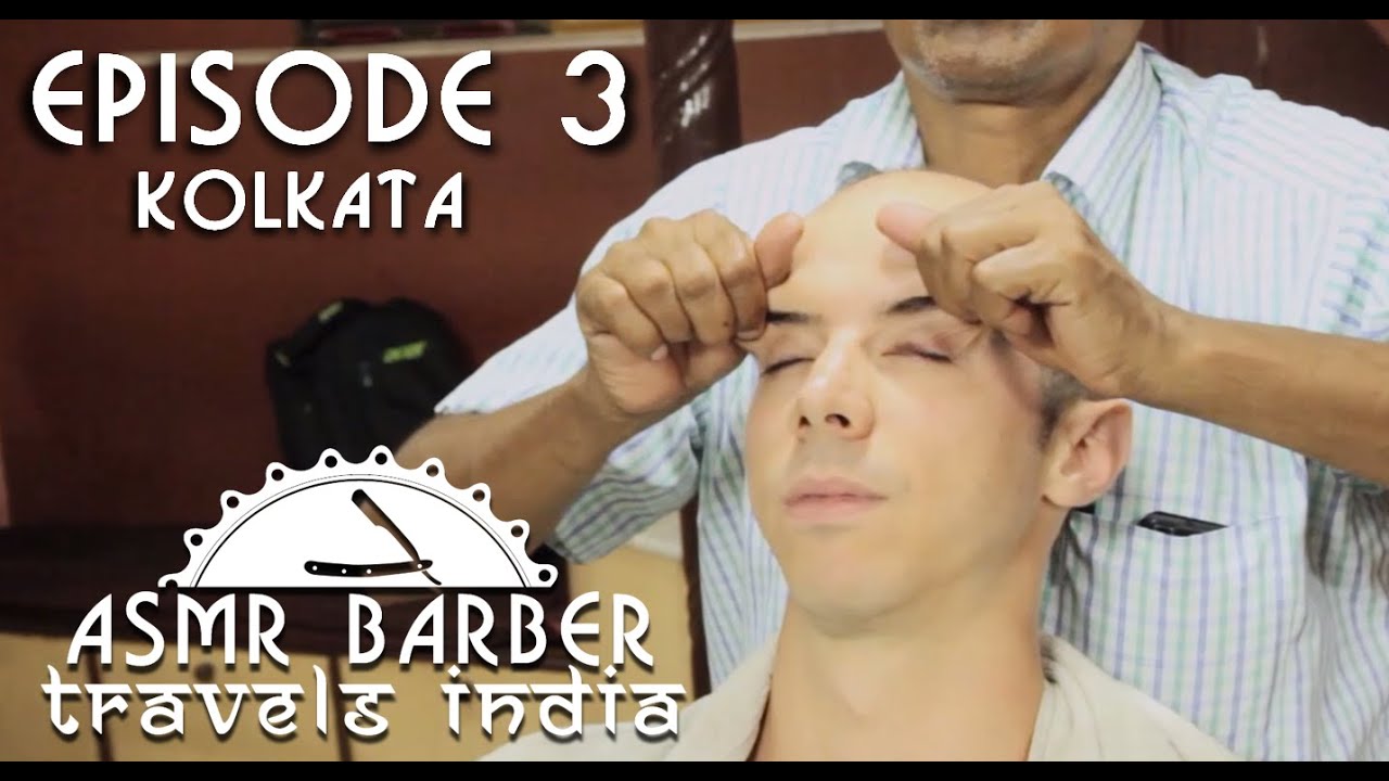 Indian Head Massage in Kolkata Barber Shop - ASMR no talking