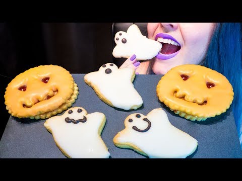 ASMR: Huge Jelly Filled Jack O'Lantern Cookies & Ghosts | Halloween Cookies 🎃 [No Talking|V] 😻