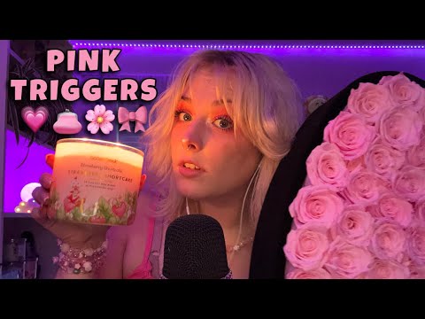 ASMR Fast and Aggressive All PINK Trigger Assortment! Tapping, Scratching, Mouth Sounds, Close Up 💗
