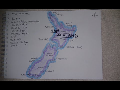 ASMR - Map of New Zealand - Australian Accent - Chewing Gum & Describing in a Quiet Whisper