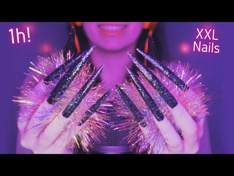 Asmr Mic Scratching , Brushing - Asmr Crinkle Sounds No Talking for Sleep with Long Nails - 1H