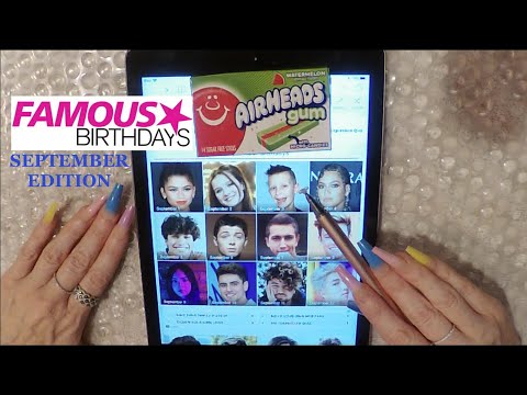 ASMR Gum Chewing Famous Birthdays On Ipad | September | Tingly Whisper