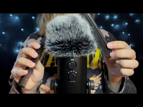 ASMR - Microphone Combing (With Fluffy Windscreen) [No Talking]